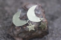 Image 1 of Crescent Moon Star Earrings