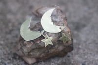 Image 4 of Crescent Moon Star Earrings