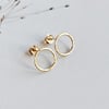 Gold filled open circle stud earrings