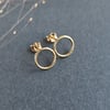 Gold filled open circle stud earrings