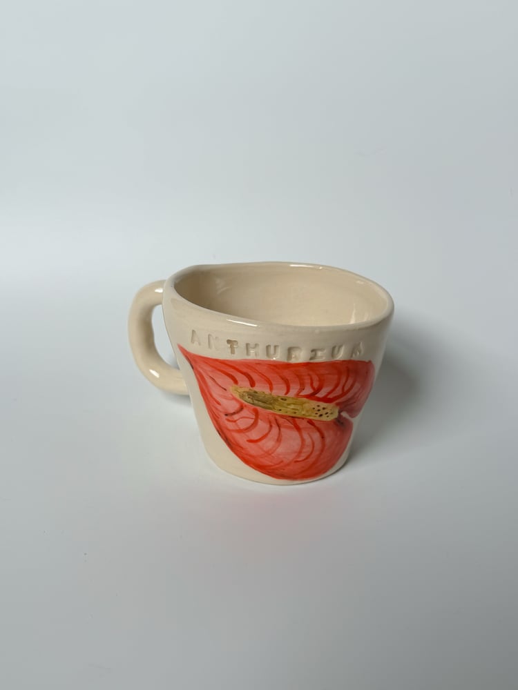 Image of red anthurium mug  