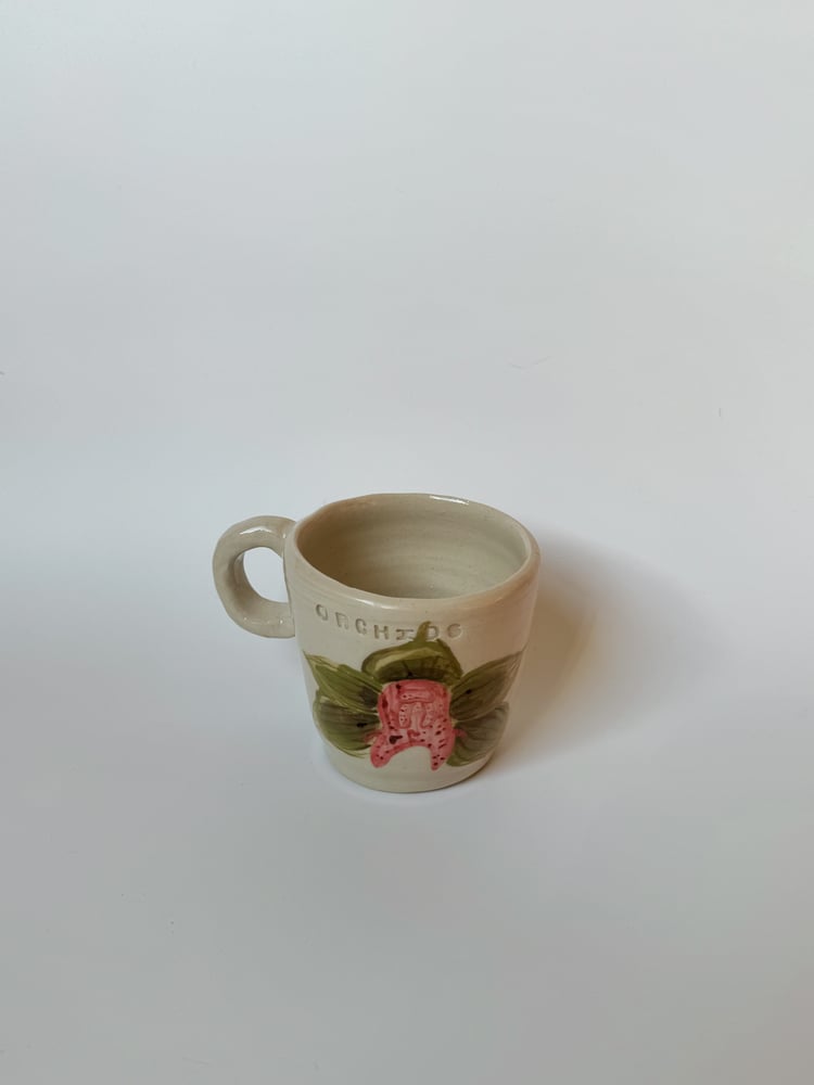 Image of green orchid mug