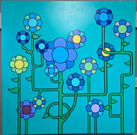 Image 1 of Happy Flowers (Blue) Painting