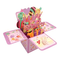 Image 1 of Happy Birthday 3D Handmade Cartoon Pop Up Birthday Card