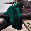 Deep Emerald "Beverly" Dressing Gown w/ Crystal Button Cuffs PRE-ORDER LATE NOVEMBER DELIVERY