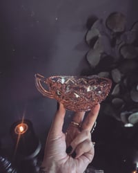 Image 1 of Pink glass offering dish