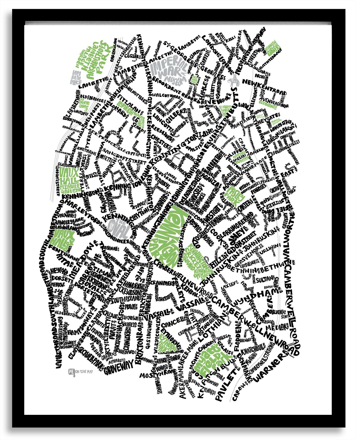 Image of Kennington & Oval London Type map