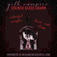 Gothic Pretty Boy Vampire Stained Glass Charm [PREORDERS]