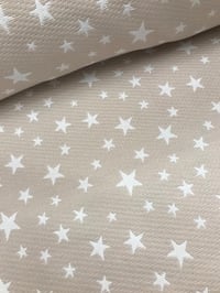 Image 2 of Piqué Tapicería - Estrellas Blanco/Beige - 14€/m