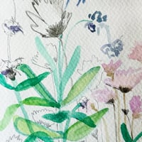 Image 1 of Jardín Study - Original Watercolor & Graphite Painting