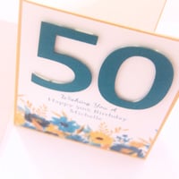 Image 3 of Handmade Age Birthday Card for Her. Number Happy Birthday Card.