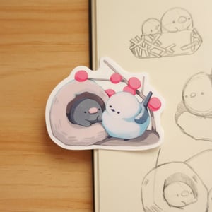 Image of Blue, Nest, Pencil, Citrus | Glossy Stickers
