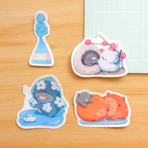 Image of Blue, Nest, Pencil, Citrus | Glossy Stickers
