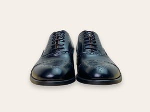 Image of Oxford brogue black bookbinder calf by Brugnoli