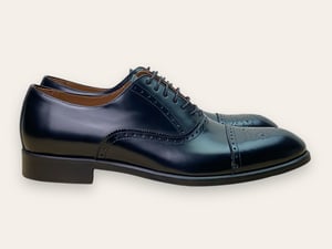 Image of Oxford brogue black bookbinder calf by Brugnoli