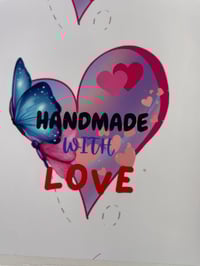Image 3 of 3” CUTE HEART HANDMADE WITH LOVE STICKERS 