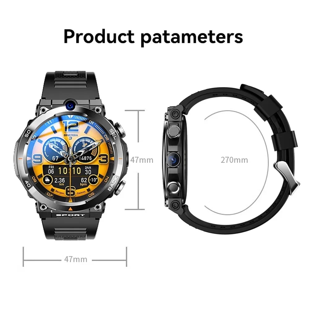 MSL 1.39-inch 4G Network Smart Watch - Dual Camera, GPS, NFC, Android, and Waterproof
