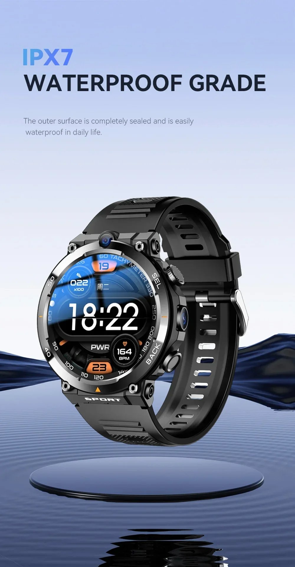 MSL 1.39-inch 4G Network Smart Watch - Dual Camera, GPS, NFC, Android, and Waterproof