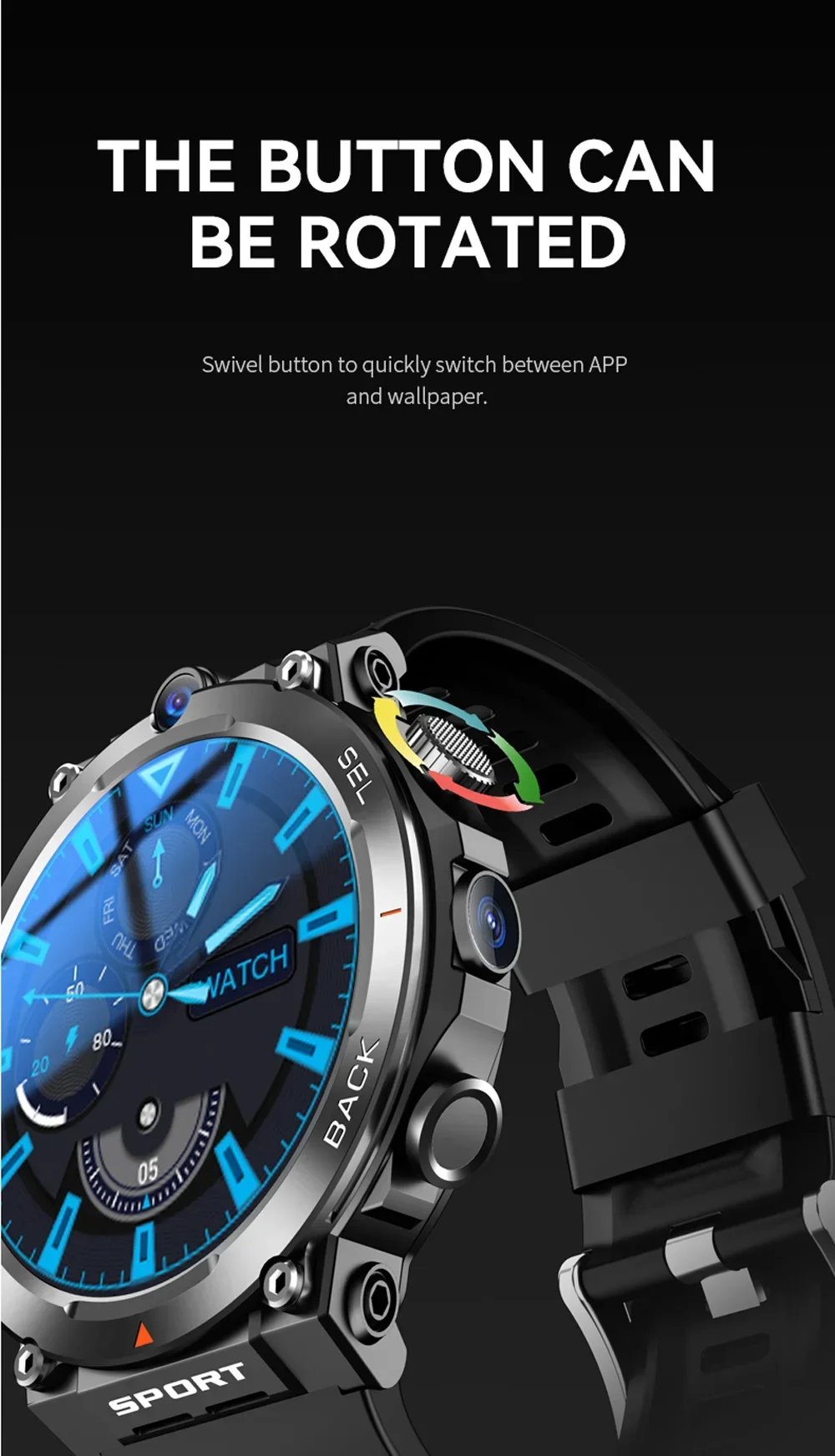 MSL 1.39-inch 4G Network Smart Watch - Dual Camera, GPS, NFC, Android, and Waterproof