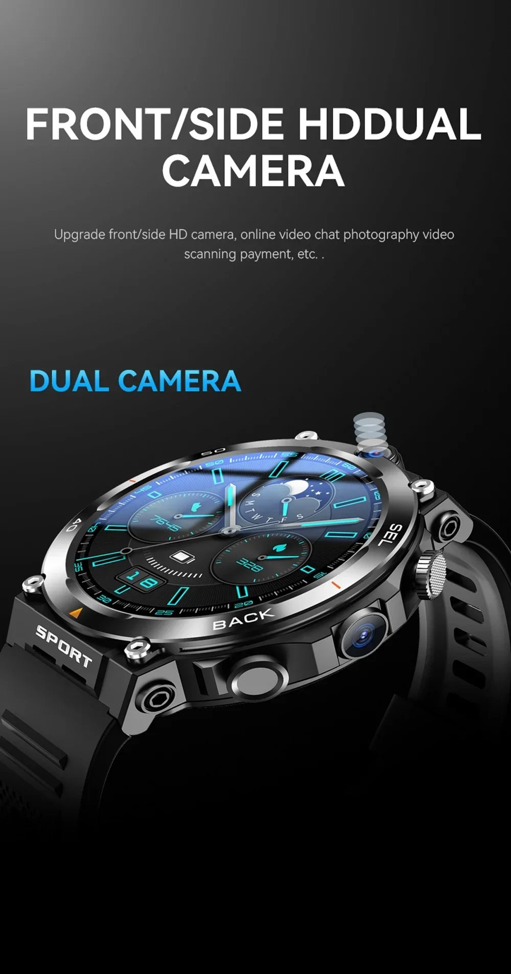 MSL 1.39-inch 4G Network Smart Watch - Dual Camera, GPS, NFC, Android, and Waterproof