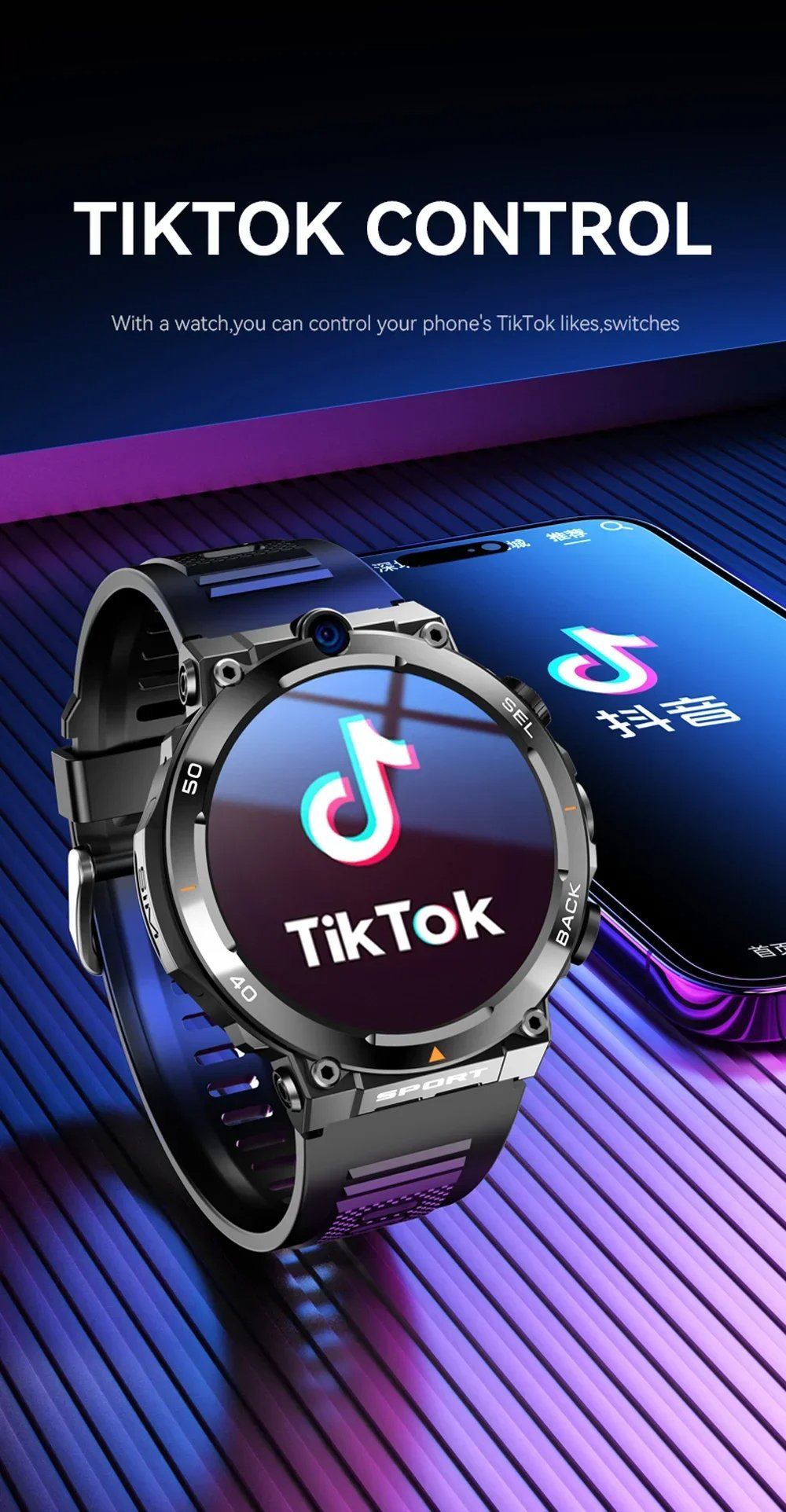 MSL 1.39-inch 4G Network Smart Watch - Dual Camera, GPS, NFC, Android, and Waterproof