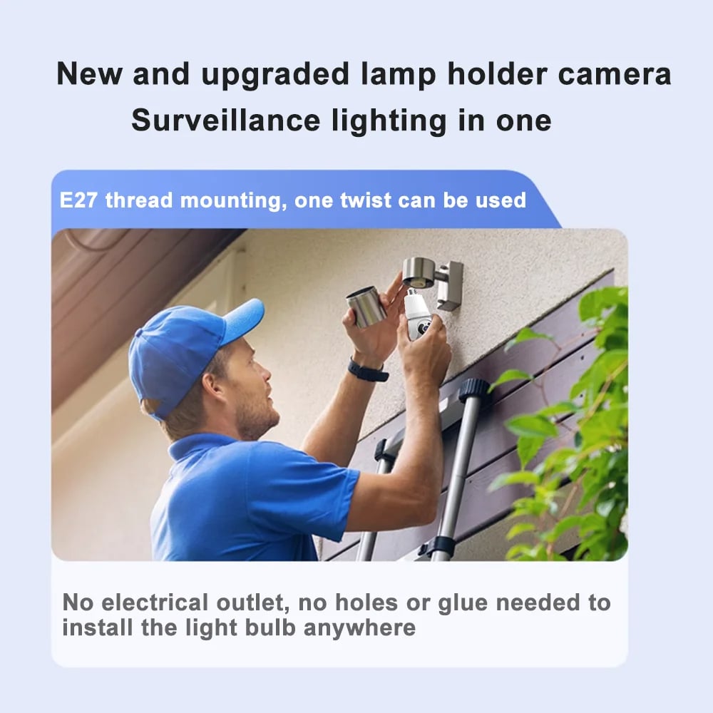 MSL 8MP E27 Bulb Camera with WiFi Surveillance, LED Bulb, AI Tracking