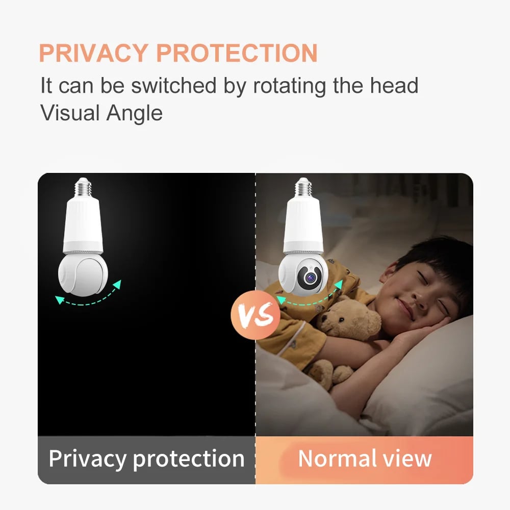 MSL 8MP E27 Bulb Camera with WiFi Surveillance, LED Bulb, AI Tracking