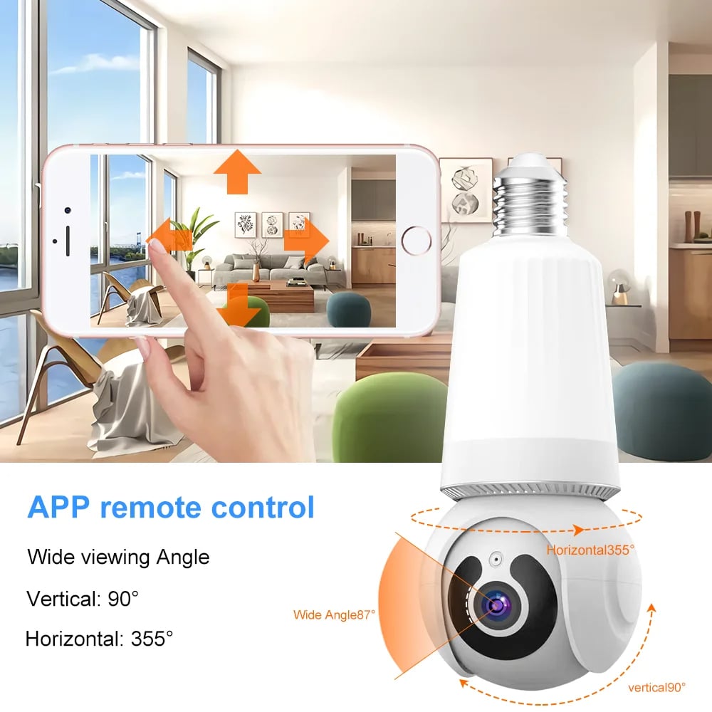 MSL 8MP E27 Bulb Camera with WiFi Surveillance, LED Bulb, AI Tracking
