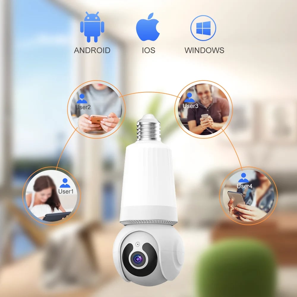 MSL 8MP E27 Bulb Camera with WiFi Surveillance, LED Bulb, AI Tracking