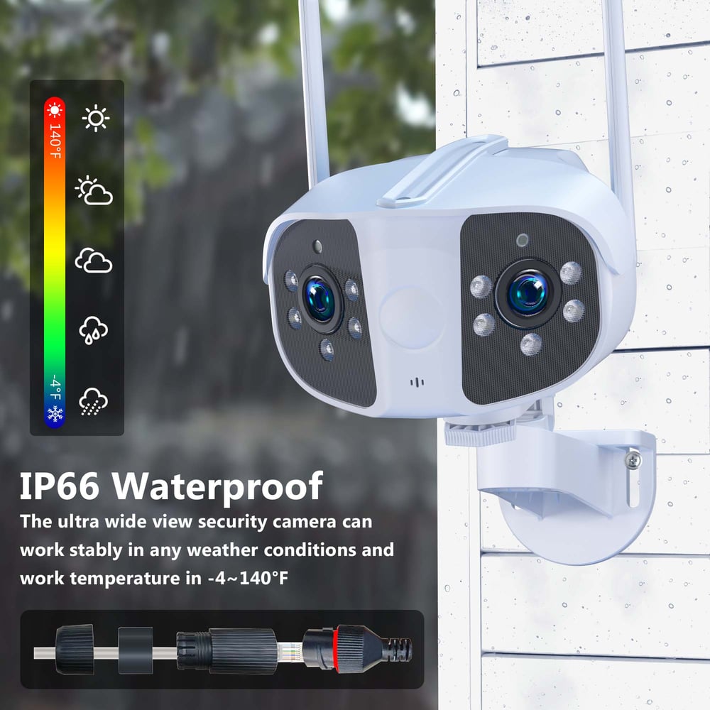 4K 8MP IP Camera Dual Lens WiFi Security Smart Home Waterproof