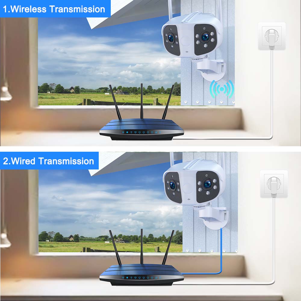 4K 8MP IP Camera Dual Lens WiFi Security Smart Home Waterproof