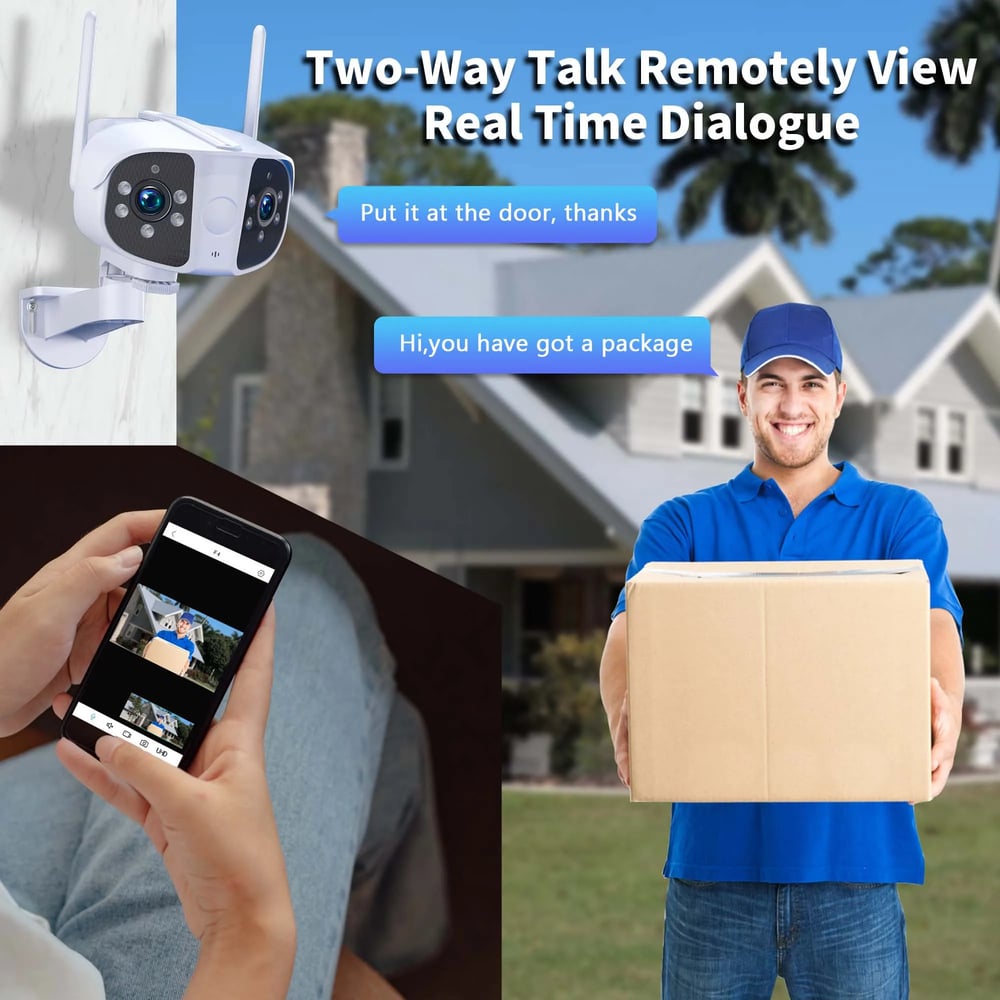 4K 8MP IP Camera Dual Lens WiFi Security Smart Home Waterproof