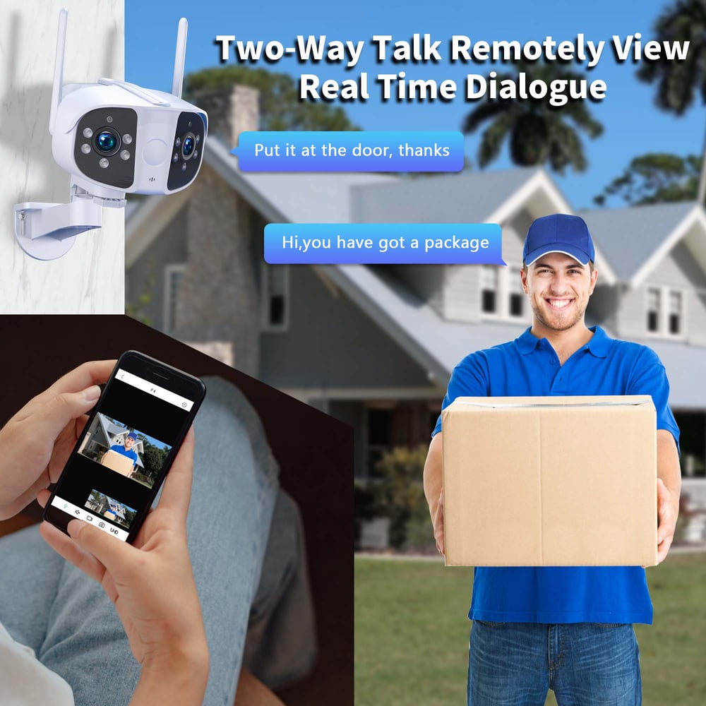 4K 8MP IP Camera Dual Lens WiFi Security Smart Home Waterproof