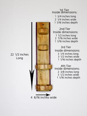 Image of Knick Knack Wooden Shelf, Cherrywood and Purple Heart Shelf, Curio Cabinet, Essential Oil Display