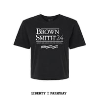 Image 3 of Women's 'Elect Brown/Smith' Crop Shirt