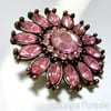 Vintage 1960s pink diamanté brooch