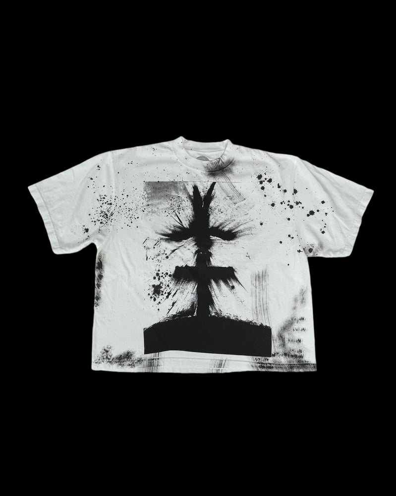 Image of BTF - Mind of a Maniac Box Crop  Black/ White Shirt