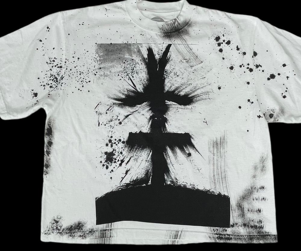 Image of BTF - Mind of a Maniac Box Crop  Black/ White Shirt