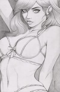 PENCIL PIN UP ORIGINAL ART SIGNED
