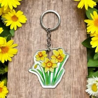Image 1 of Yellow Daffodils Keyring