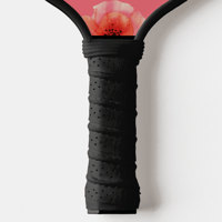 Image 5 of Custom Monogram Pickleball Paddle Cute Pink and Cream Poppy Floral and Stripes