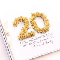 Image 4 of Personalised Handmade Anniversary Card in Any Year. Wedding Anniversary Card.