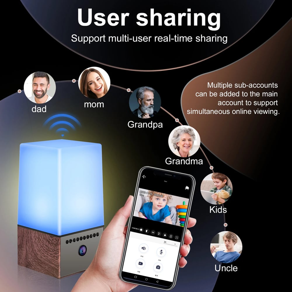 4K HD Smart Lamp with Built-in Surveillance Camera – WiFi Security & Motion Detection