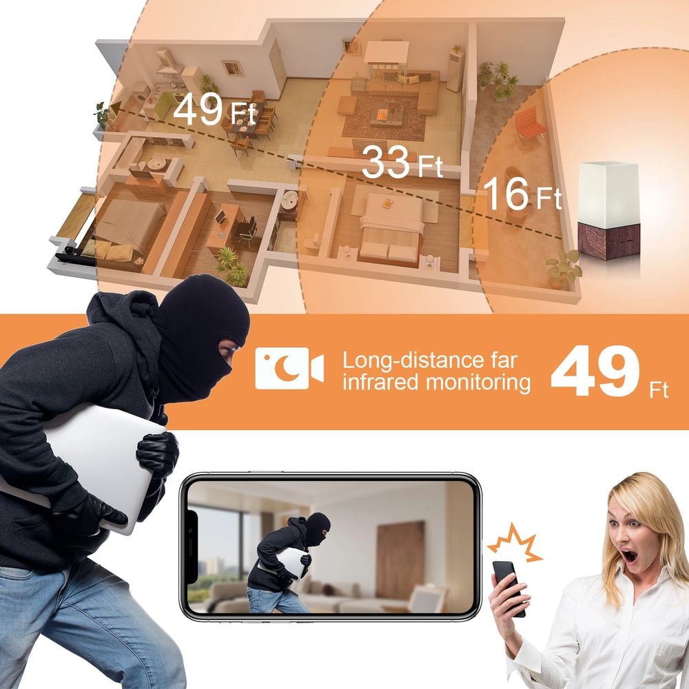 4K HD Smart Lamp with Built-in Surveillance Camera – WiFi Security & Motion Detection