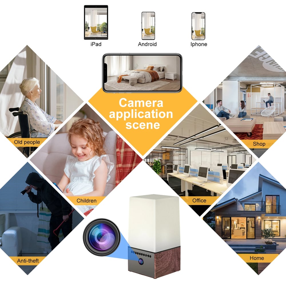 4K HD Smart Lamp with Built-in Surveillance Camera – WiFi Security & Motion Detection