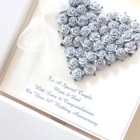 Image 1 of Handmade Wedding Anniversary Card. Keepsake Heart Card Made For Any Year. 