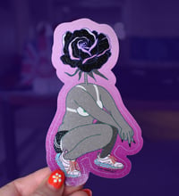 Image of Rose Head Sticker - "Black"