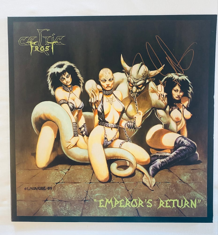 Image of CELTIC FROST - Emperor's Return - GREEN/BLACK SWIRL LP SIGNED