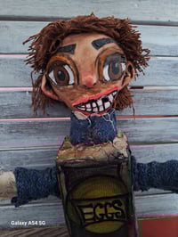 Image 4 of Eggs Custom Made Art Doll. The Box Trolls Fan Art Collectables. Hand Painted Doll