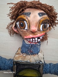 Image 2 of Eggs Custom Made Art Doll. The Box Trolls Fan Art Collectables. Hand Painted Doll